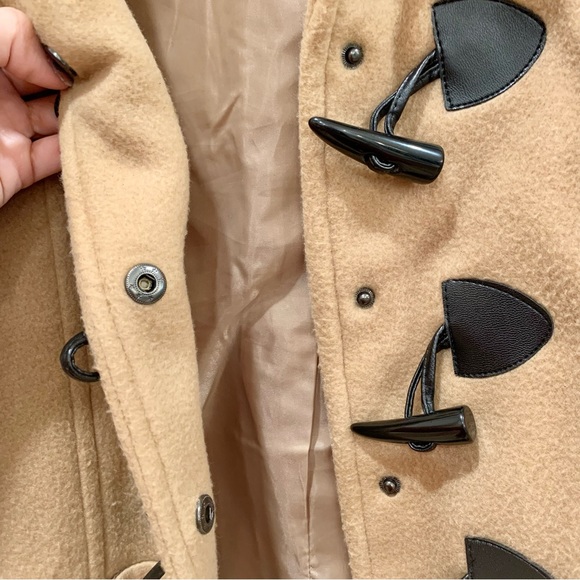 Camel Tan Toggle Button Peacoat Jacket Duffle Coat - Picture 4 of 6